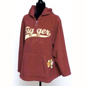 Disney Tigger Fleece Hoodie Sweatshirt Size 1X Zip Pullover Embroidery Pooh